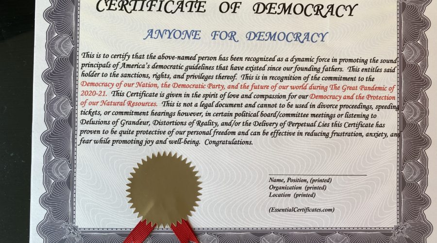Certificate of Democracy